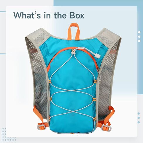 LUMINFLY Trail Running Backpack , 0.3 lbs / 0.14 kg Low-Weight Running Hydration Vest , Adjustable Straps , Multiple Pockets , 15 x 8.3 x 1.6 in Hiking Pack , Blue in Kuwait