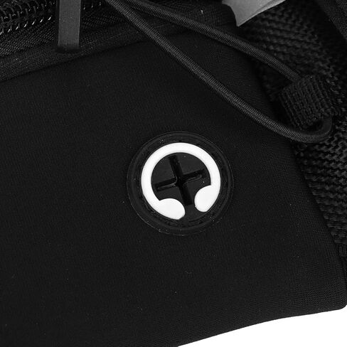 Naroote Running Belt with Water Bottle, Wide Elastic Neoprene Waistband, Anti Slip Sports Belt with 2 Pockets & Headphone Interface, Ideal for Outdoor Sports, Fitness & Jogging (Black) in Kuwait
