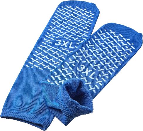 XXXL Blue Bariatric Socks, Single Sided, Non-Slip Bottom, Medical Grade, Extra Large 3XL Size in Kuwait
