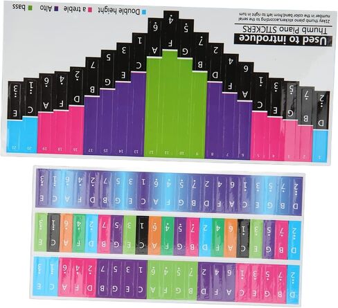Generic Color Kalimba Sticker, Colorful Kalimba Scale Sticker Note Thumb Piano Thumb Piano Key Musical Note Decoration for Beginner (Universal 21 tone) in Kuwait