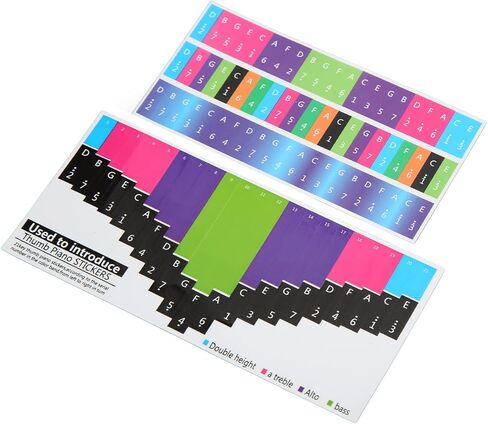 Generic Color Kalimba Sticker, Colorful Kalimba Scale Sticker Note Thumb Piano Thumb Piano Key Musical Note Decoration for Beginner (Universal 21 tone) in Kuwait