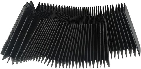 Machine Tool Organ Guard Bellows Cover, Flexible 3-Proof Cloth Rail Dust Shield for CNC Milling Equipment, Screw Protector with High Tensile Strength, Black(265mm) in Kuwait