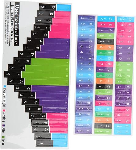 Generic Color Kalimba Sticker, Colorful Kalimba Scale Sticker Note Thumb Piano Thumb Piano Key Musical Note Decoration for Beginner (Universal 21 tone) in Kuwait