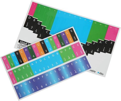 Generic Color Kalimba Sticker, Colorful Kalimba Scale Sticker Note Thumb Piano Thumb Piano Key Musical Note Decoration for Beginner (Universal 17 tone) in Kuwait