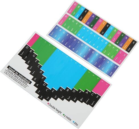 Generic Color Kalimba Sticker, Colorful Kalimba Scale Sticker Note Thumb Piano Thumb Piano Key Musical Note Decoration for Beginner (Universal 17 tone) in Kuwait