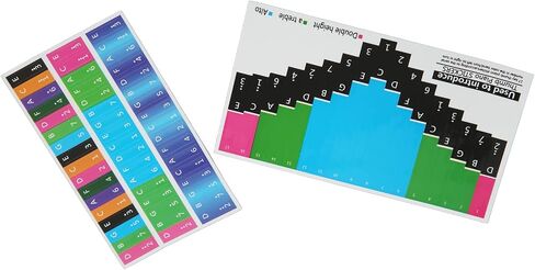 Generic Color Kalimba Sticker, Colorful Kalimba Scale Sticker Note Thumb Piano Thumb Piano Key Musical Note Decoration for Beginner (Universal 17 tone) in Kuwait