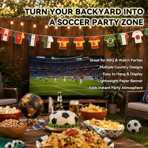 2026 World Cup Soccer Jersey Flag Banner, Flags of the World Bunting Garland, 49 Pcs International Country Flags Garland for World Cup Decorations, Soccer Party Decorations, Soccer Themed Parties in Kuwait