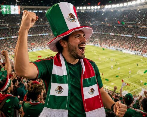 Mexico Soccer Fan Hat and Scarf Set – Fan Accessories for Sports Events, Watch Parties and Celebrations in Kuwait
