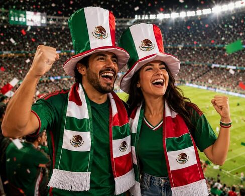 Mexico Soccer Fan Hat and Scarf Set – Fan Accessories for Sports Events, Watch Parties and Celebrations in Kuwait