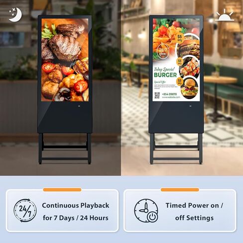 شاشة عرض رقمية مقاس 32 بوصة من MWE، شاشة كشك رقمية LCD محمولة، ملصق عرض إعلاني، كشك Android مع مشغل وسائط تلقائي، HDMI/USB in Kuwait