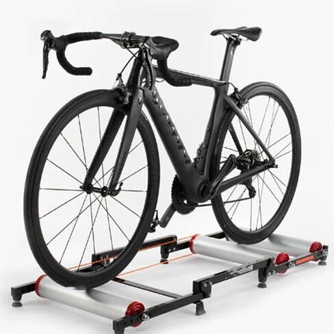 Foldable Indoor Bike Roller Trainer, Aluminum Alloy Cycling Rollers, Adjustable Wheelbase, Low-Profile Road Bike Trainer Stand for Home Gym & Indoor Cycling Workouts in Kuwait