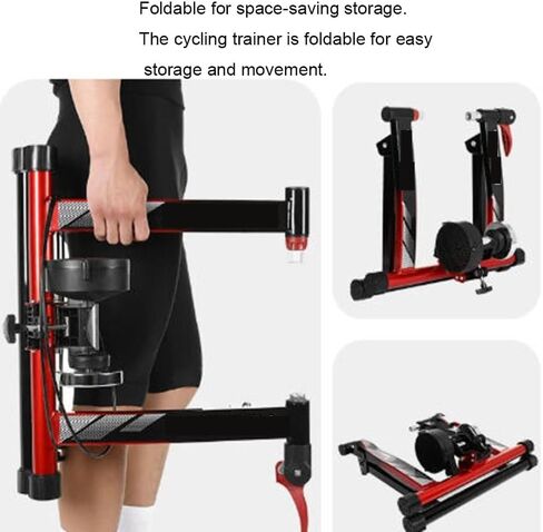 Foldable Magnetic Bike Trainer for Indoor Cycling, 6-Speed Adjustable Resistance Stationary Bicycle Stand for Road & Mountain Bikes, Quiet Home Exercise in Kuwait