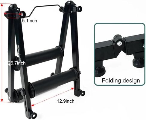 Indoor Bike Roller Trainer Stand for Road & Mountain Bikes, Adjustable Cycling Rollers with High-Strength Rollers, Quiet Home Workout Bicycle Training Equipment in Kuwait