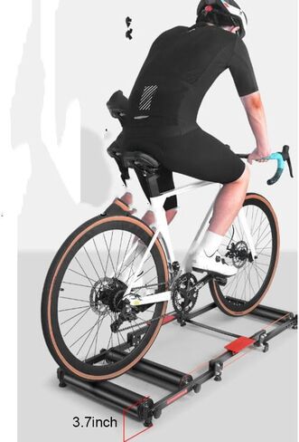 Aluminum Alloy Indoor Bike Trainer Roller, Quiet Adjustable Stationary Cycling Trainer Stand for Road Bikes, Realistic Road Feel Indoor Bicycle Training Equipment in Kuwait