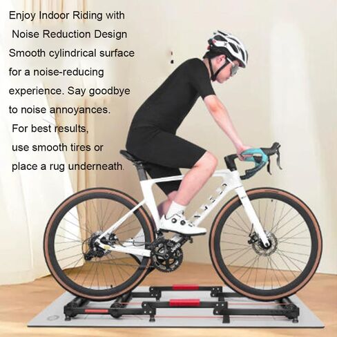 Aluminum Alloy Indoor Bike Trainer Roller, Quiet Adjustable Stationary Cycling Trainer Stand for Road Bikes, Realistic Road Feel Indoor Bicycle Training Equipment in Kuwait