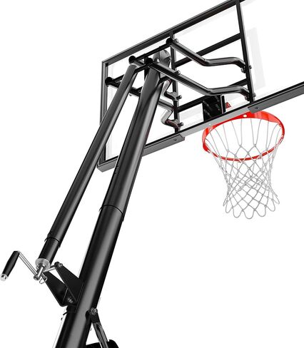 Spalding Ultimate Hybrid Portable Basketball Hoop | Adjustable Height from 7.5' to 10' in Infinite Increments | Arena Slam Breakaway Rim in Kuwait