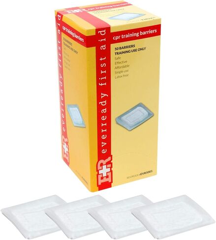 Ever Ready First Aid Latex Free CPR Training Practice Manikin Face Shields - 50 Pack in Kuwait