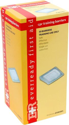 Ever Ready First Aid Latex Free CPR Training Practice Manikin Face Shields - 50 Pack in Kuwait