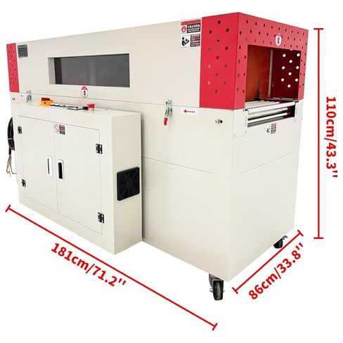 ماكينة الانكماش الحراري TECHTONGDA متوافقة مع فيلم PVC/POF 220V 3PH | نفق الانكماش الحراري مع درجة حرارة قابلة للتعديل 0-300 درجة مئوية، سرعة الناقل 0-15 م/دقيقة، حمولة 33 رطلاً للأغذية/المشروبات/المنتجات المعبأة في زجاجات in Kuwait