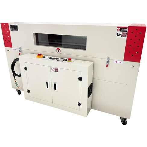 Industrial Heat Shrink Warp Tunnel Machine 220V 3PH 13kW | For PVC/POF Film,1500x450x250mm Tunnel. 0-300°C Adjustable Temp, 0-15m/min Conveyor, 15kg Capacity, SUS304 Heating Tubes in Kuwait