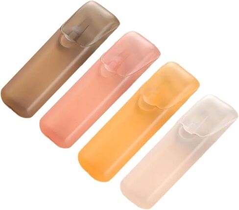 Small Storage Box Set of 4, Portable Toothpick Holder Cotton Swab Container, Food Grade Plastic Travel Organizer with Snug Lid for Desk Car Purse Office in Kuwait