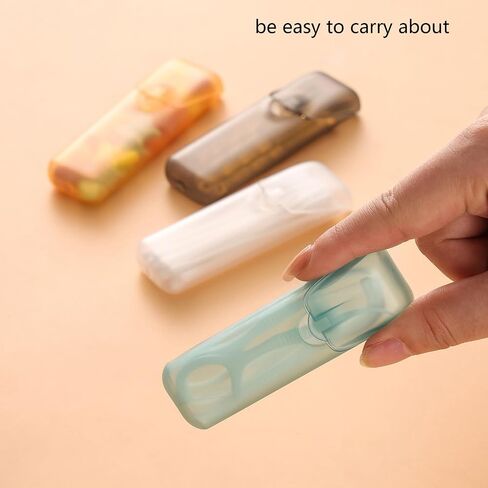 Small Storage Box Set of 4, Portable Toothpick Holder Cotton Swab Container, Food Grade Plastic Travel Organizer with Snug Lid for Desk Car Purse Office in Kuwait