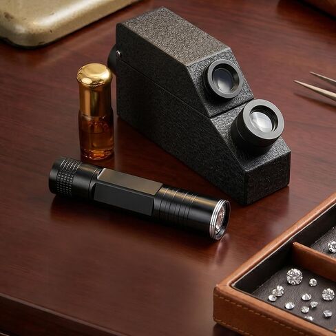Flashlight for Gemstone Refractometer, Gem Tester Light for Stone Identification, 1.30–1.81 RI Support, 0.01 RI Graduation Compatible, Portable Compact Design, Jewelry Gemological Tool in Kuwait