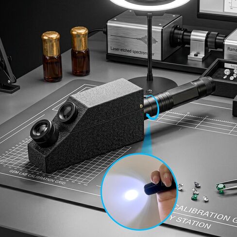 Flashlight for Gemstone Refractometer, Gem Tester Light for Stone Identification, 1.30–1.81 RI Support, 0.01 RI Graduation Compatible, Portable Compact Design, Jewelry Gemological Tool in Kuwait