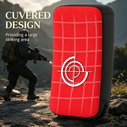 Kicking Strike Shield، 16.5 بوصة طول × 8.7 بوصة عرض وسادة الملاكمة التايلاندية للفنون القتالية، الكاراتيه، الكيك بوكسينغ، الفنون القتالية المختلطة، التايكوندو، أحمر in Kuwait