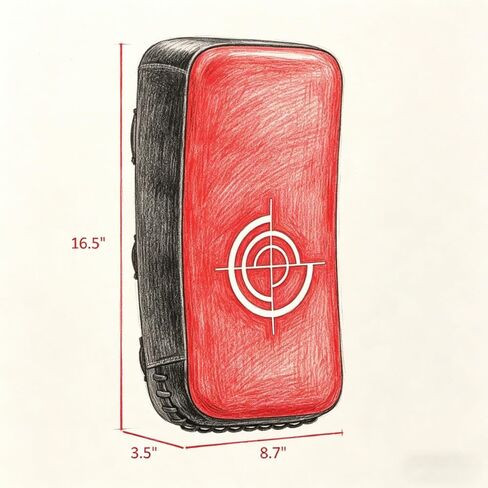 Kicking Strike Shield، 16.5 بوصة طول × 8.7 بوصة عرض وسادة الملاكمة التايلاندية للفنون القتالية، الكاراتيه، الكيك بوكسينغ، الفنون القتالية المختلطة، التايكوندو، أحمر in Kuwait