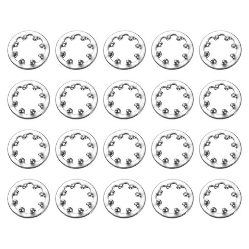 100 قطعة من Uxcell 8# غسالة قفل أسنان داخلية، 304 من الفولاذ المقاوم للصدأ متعدد الأسنان، قفل قفل على شكل نجمة، لون فضي in Kuwait