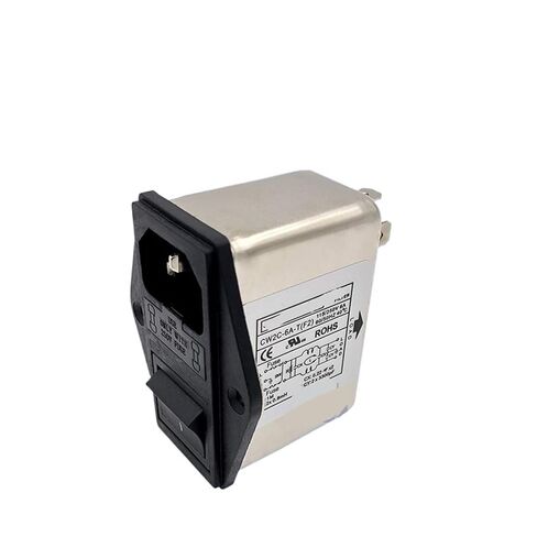 CW2C-6A/3A/10A-T Double Insurance Left and Right Installation Power Filter Switch Socket Single Phase 220V AC T Interference(CW2C-3A-T F2) in Kuwait