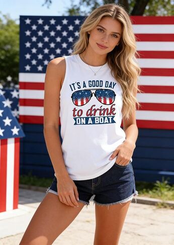 AIMITAG American Flag Tank Top for Womens 4th of July Patriotic Sleeveless Patriotic Tank Tee USA Star Stripes Graphic Vest in Kuwait