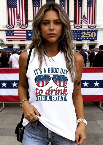 AIMITAG American Flag Tank Top for Womens 4th of July Patriotic Sleeveless Patriotic Tank Tee USA Star Stripes Graphic Vest in Kuwait