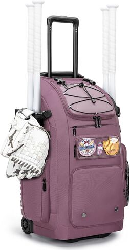 KAVIGOR 80L Rolling Baseball & Softball Bag for Youth & Adult, Holds 3 Gloves & 4 Bats, Custom Team Panel, Travel Ball Ready in Kuwait