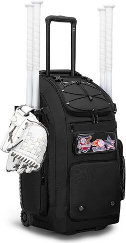 KAVIGOR 80L Rolling Baseball & Softball Bag for Youth & Adult, Holds 3 Gloves & 4 Bats, Custom Team Panel, Travel Ball Ready in Kuwait