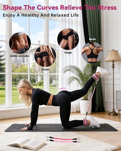 lucdnc Pilates Kit for Home,24 pcs Workouts Sets for Women 14"Pilates Circles 8" Yoga Ball, Resistance Band for Ankle,Back,Legs,Glutes,Pilates Equipment Ideal for Home Gym & Travel Fitness Essentials in Kuwait