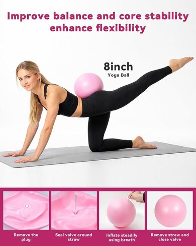 lucdnc Pilates Kit for Home,24 pcs Workouts Sets for Women 14"Pilates Circles 8" Yoga Ball, Resistance Band for Ankle,Back,Legs,Glutes,Pilates Equipment Ideal for Home Gym & Travel Fitness Essentials in Kuwait