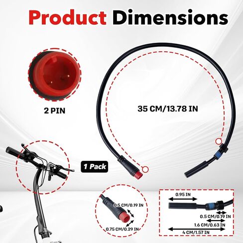Magnetic Brake Sensor for Electric Bicycle, Universal 2 Pin Electric Bicycle Motor Cutoff Switch, Ensures Safe Braking and Extends Battery Range, Easy Installation in Kuwait