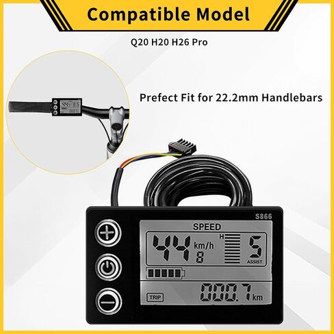 E-Bike S866 Display Screen,Electric Bicycle Parts,Compatible with Q20 H20 H26 Pro Electric Bicycle in Kuwait