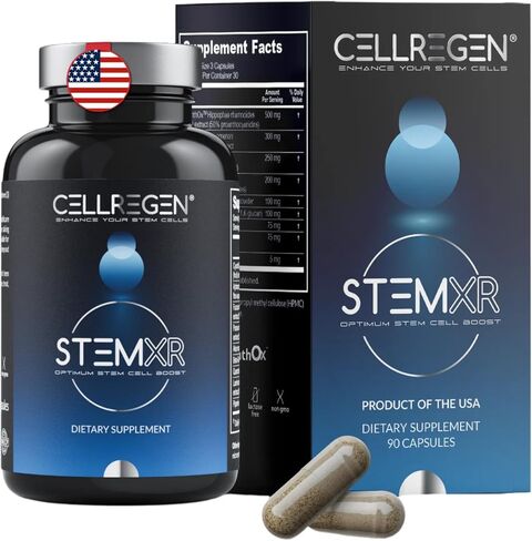 StemXR™ Stem Cell Activator & Circulation Booster – Stem Cell Supplement for Men & Women – Blue Green Algae, Longevity, Vitality, Anti-Aging, Energy & Performance Support – 90 Capsules in Kuwait