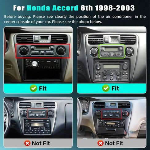4G+64G 8Core Qual-comm Snapdragon Car Radio for Honda Accord 6th 1998-2003, 9" QLED Touchscreen Stereo Android 15 Carplay Android Auto BT5.1 3D Car Model GPS WiFi Mirror Link Camera in Saudi Arabia