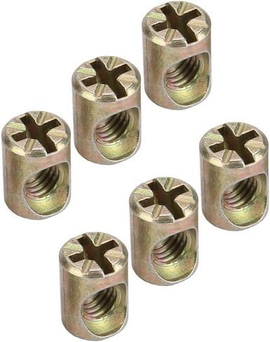 HUIOP 30pcs M6 Cabinet, Wardrobe Nut Dowel Fasteners, Embedded Nuts Metal Screws with 30 * Nuts, for Exhibition Cabinets, Office Furniture in Kuwait