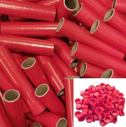 Generic (12) أنبوب أحمر 1 بوصة × 6 بوصة × 1/8 بوصة مع 24 غطاء بلاستيكي in Kuwait
