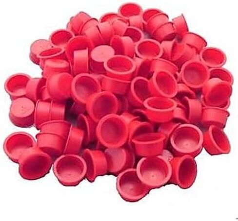 Generic (12) أنبوب أحمر 1 بوصة × 6 بوصة × 1/8 بوصة مع 24 غطاء بلاستيكي in Kuwait
