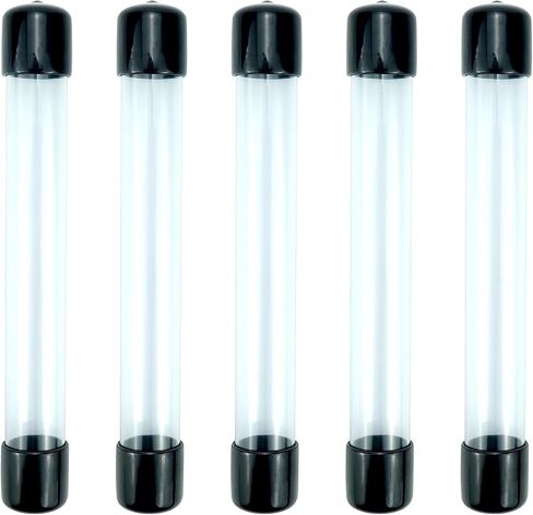 5Pcs Clear Rigid Tube with Caps, Round Plastic Tube, Portable Tube for Item Storage in Kuwait