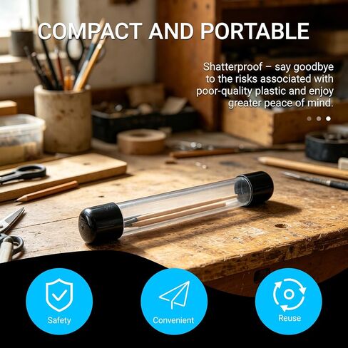 5Pcs Clear Rigid Tube with Caps, Round Plastic Tube, Portable Tube for Item Storage in Kuwait