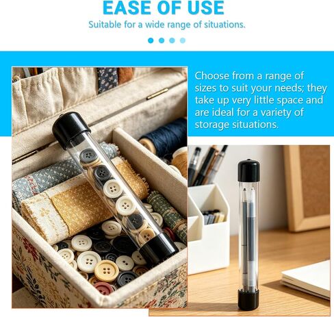 5Pcs Clear Rigid Tube with Caps, Round Plastic Tube, Portable Tube for Item Storage in Kuwait