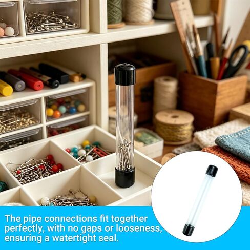 5Pcs Clear Rigid Tube with Caps, Round Plastic Tube, Portable Tube for Item Storage in Kuwait