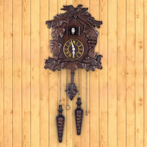 Kendal Cuckoo Clock كبير ساعة الحائط خمر مصنوع يدويًا خشب الوقواق البيت ديكور المنزل مع غناء الطيور والطيور يعيشون في بيوت الأشجار ديكور MX222 in Kuwait
